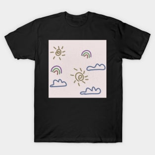 Sun, Cloud and Rainbow - Pattern for kids T-Shirt